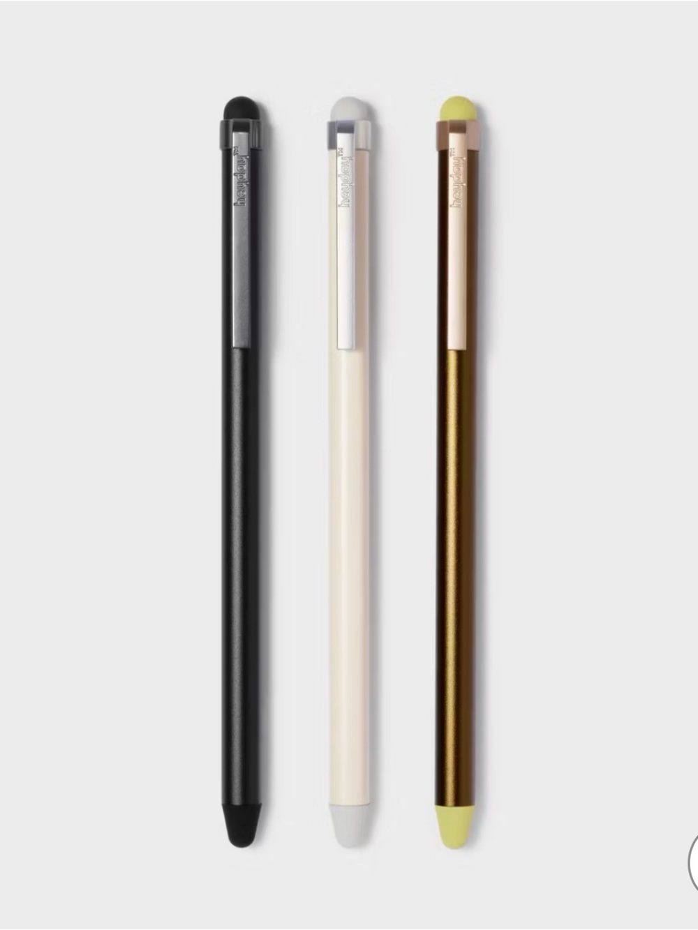 heyday Three-Pack Stylus Pens in Black, Cream & Olive *NEW